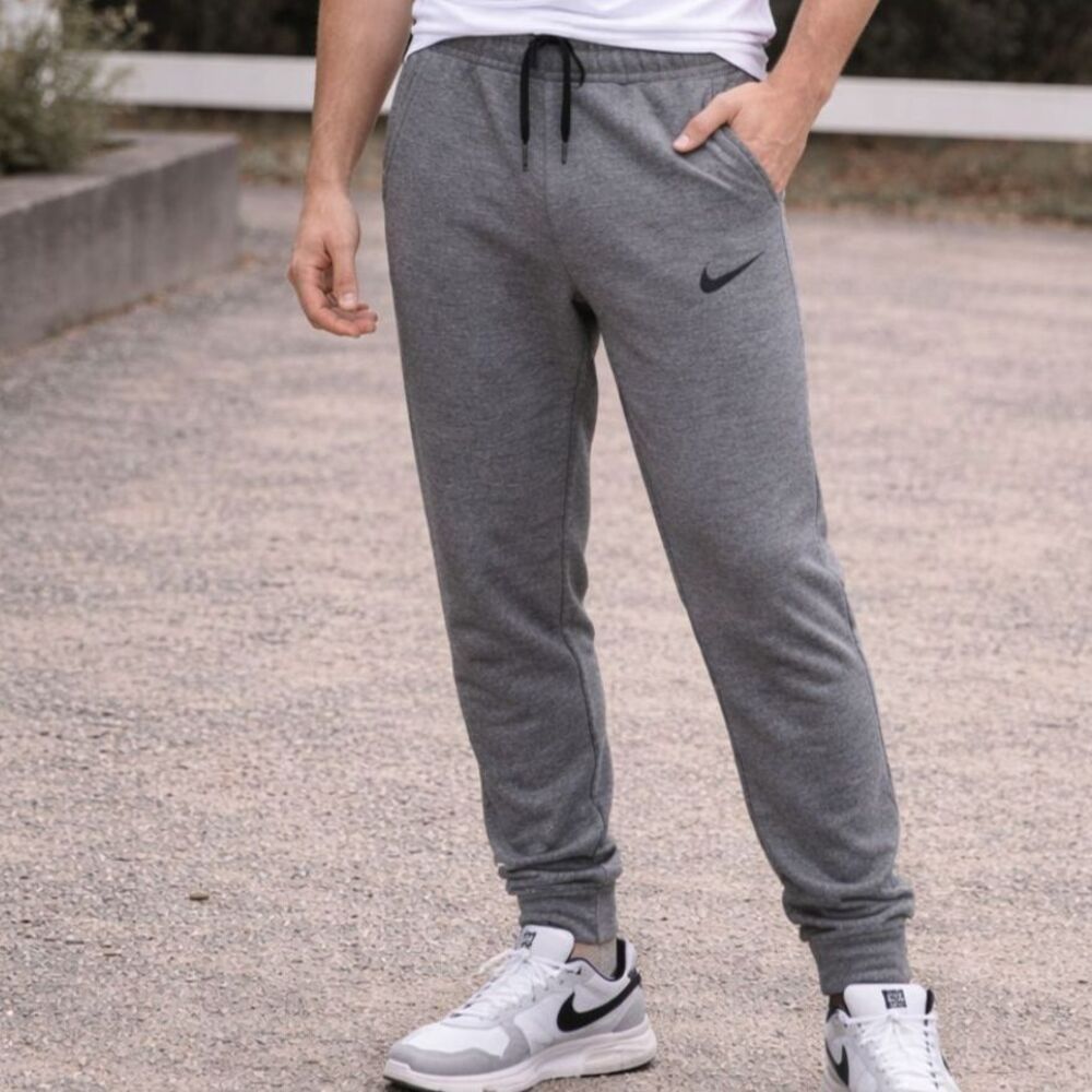 Nike Dri Fit Mens Small Gray Jogger Sweatpants Athletic Training